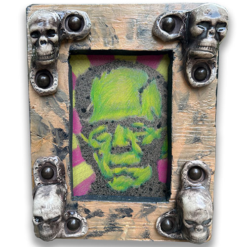 Stacy Lambert 6x8 Mixed Media Wall Art Frankenstein WP2619